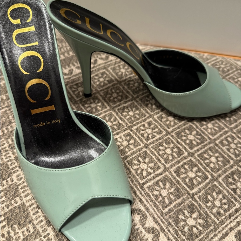 Gucci Women's Green Heeled Sandals